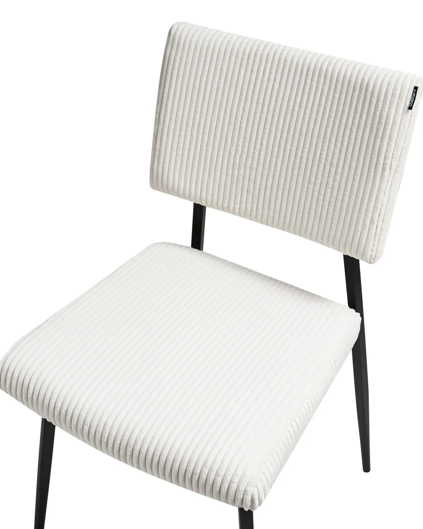 Set di 2 sedie da pranzo STURGIS Velluto a coste Bianco sporco
