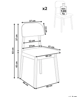 Set di 2 sedie da pranzo SCANDIA Legno Tortora