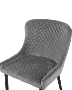 Set di 2 sedie da pranzo SOLANO Velluto Grigio