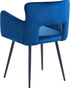 Set di 2 sedie da pranzo SANILAC Velluto Blu marino
