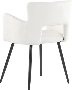 Set di 2 sedie da pranzo SANILAC Velluto Bianco