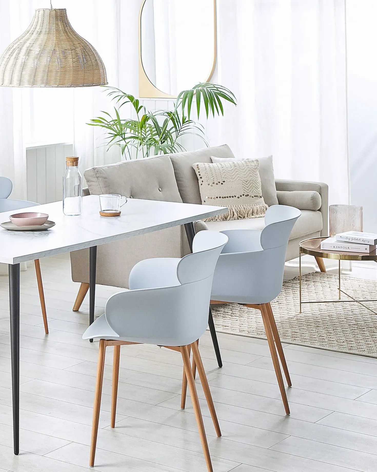 Set di 2 sedie da pranzo SUMKLEY Grigio chiaro