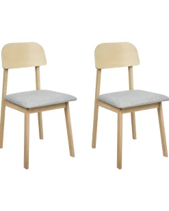 Set di 2 sedie da pranzo SCANDIA Legno Grigio chiaro