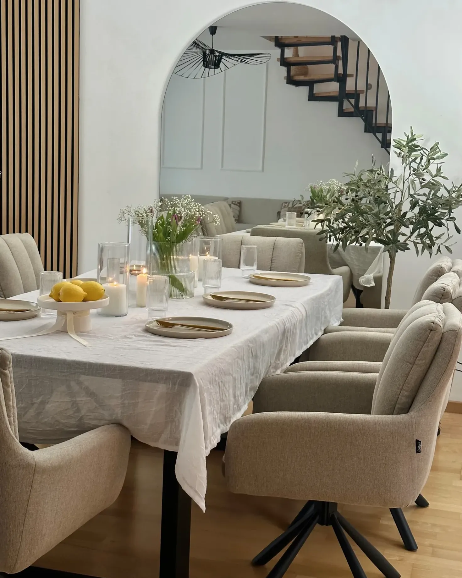 Set di 2 sedie da pranzo SARDOAL Tessuto Tortora