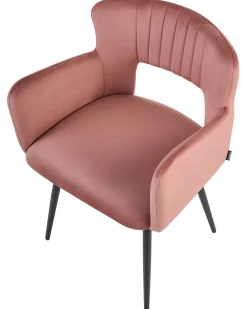 Set di 2 sedie da pranzo SANILAC Velluto Rosa pastello