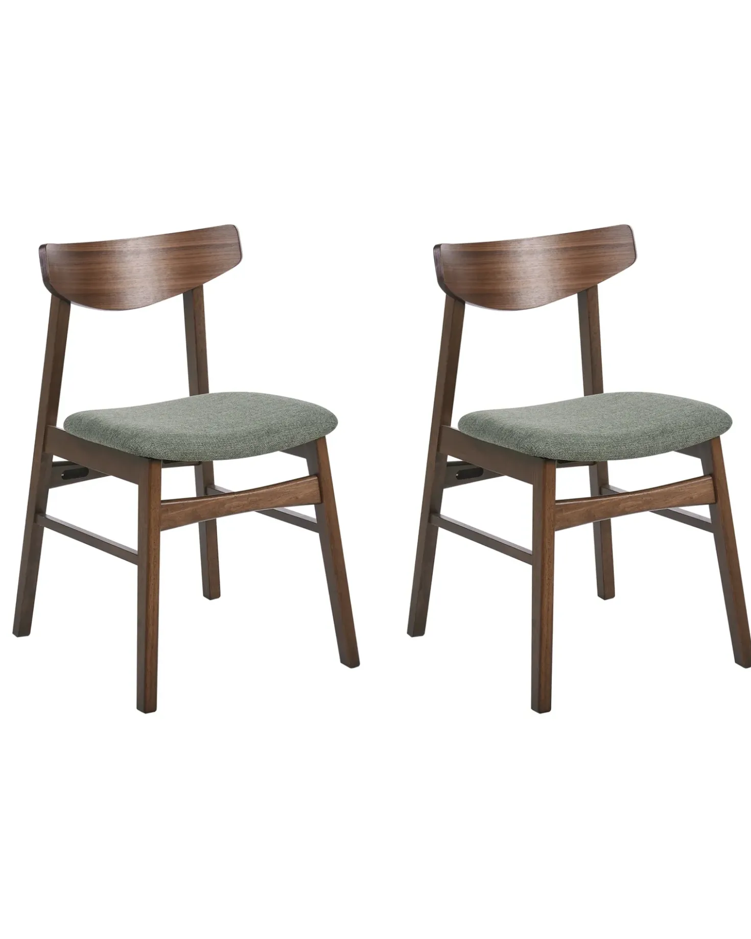 Set di 2 sedie da pranzo SMILEY Legno Marrone/Verde