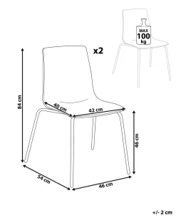 Set di 2 sedie da pranzo SILERTON Trasparente