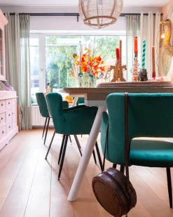 Set di 2 sedie da pranzo SANILAC Velluto Verde smeraldo