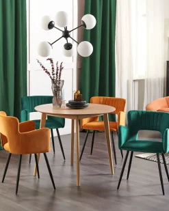 Set di 2 sedie da pranzo SANILAC Velluto Verde smeraldo