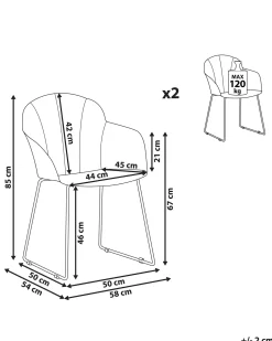 Set di 2 sedie da pranzo SYLVA Bianco