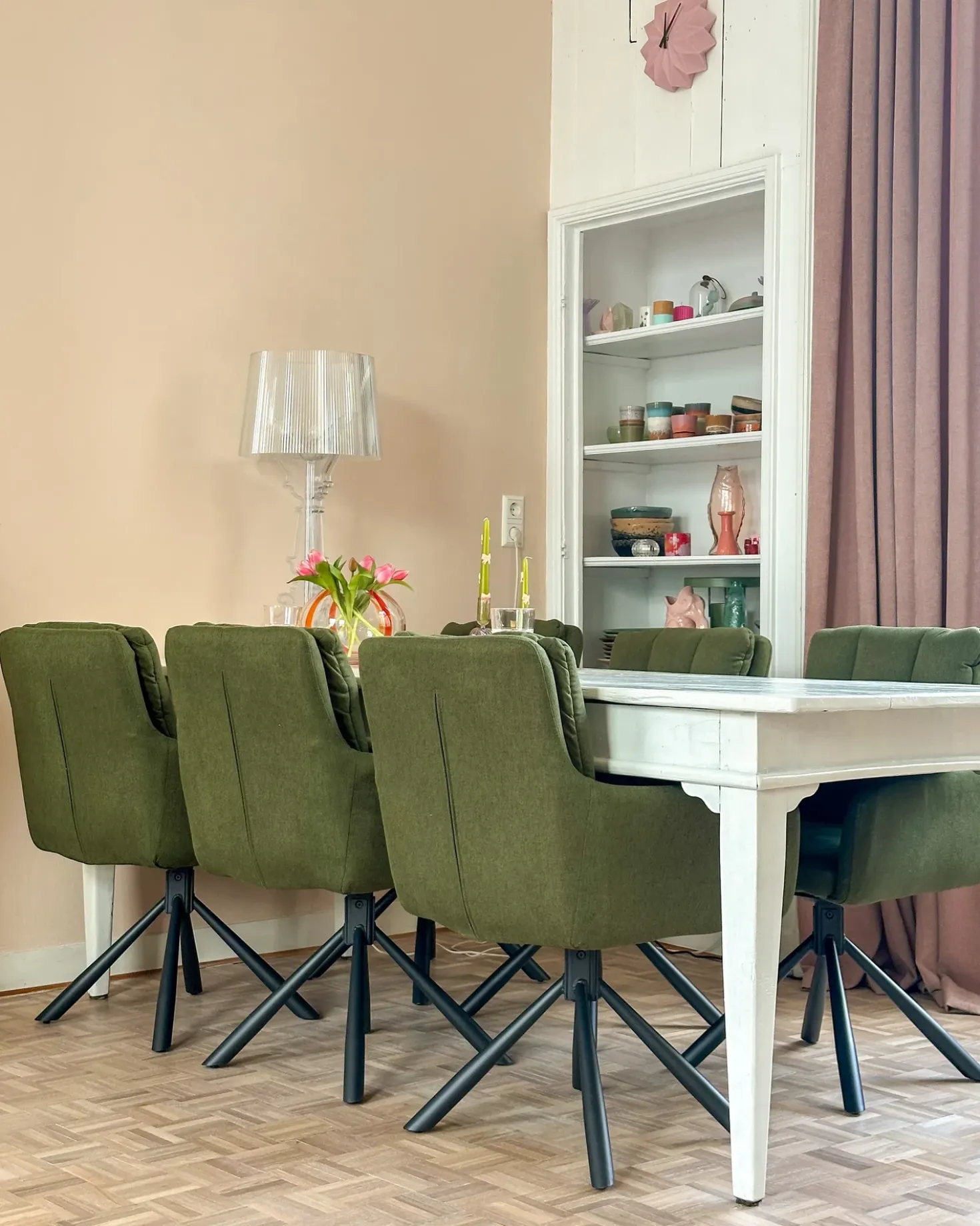 Set di 2 sedie da pranzo SARDOAL Tessuto Verde scuro