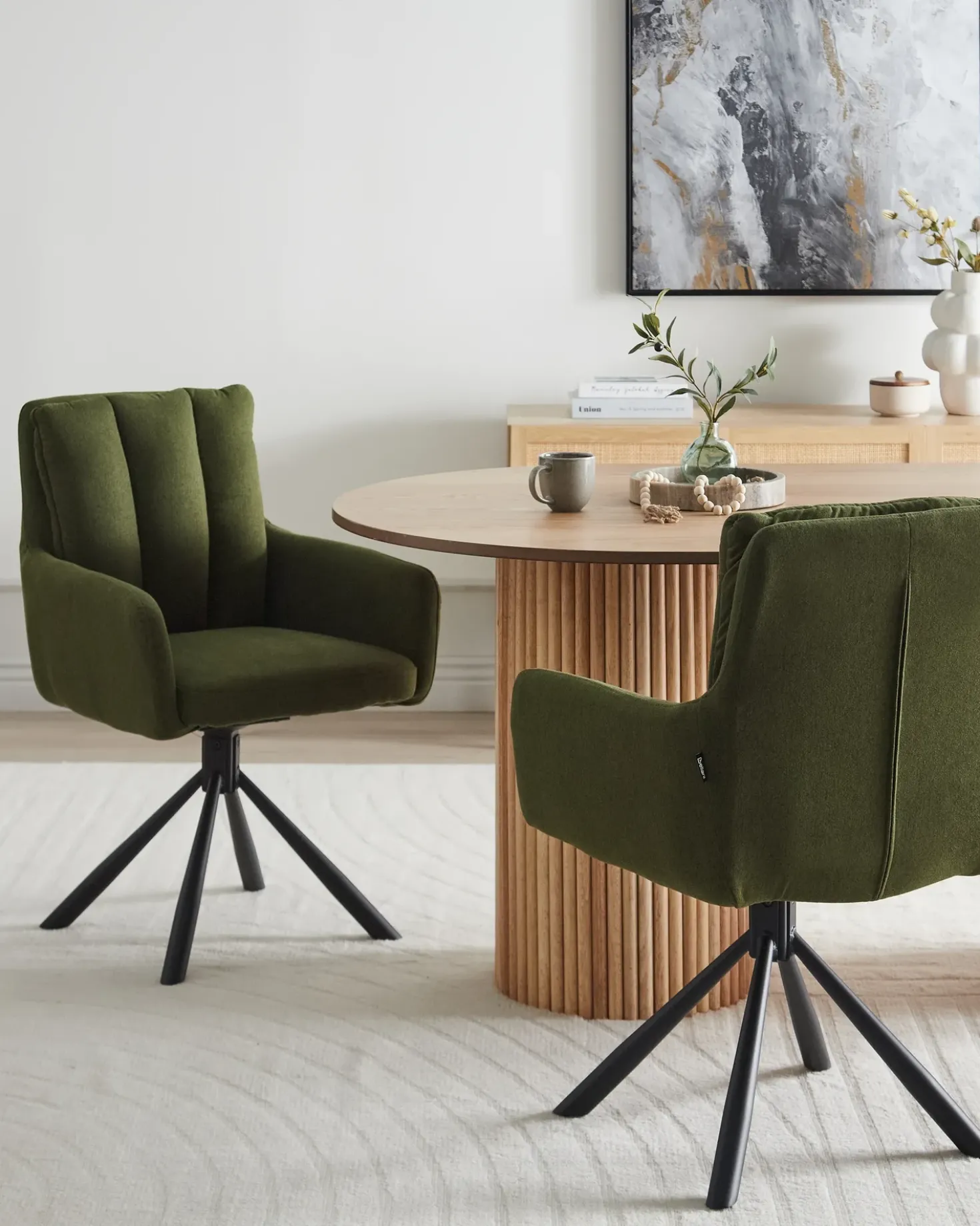 Set di 2 sedie da pranzo SARDOAL Tessuto Verde scuro