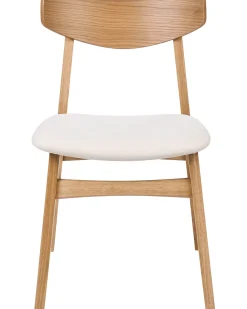 Set di 2 sedie da pranzo SMILEY Legno Marrone chiaro/Bianco sporco