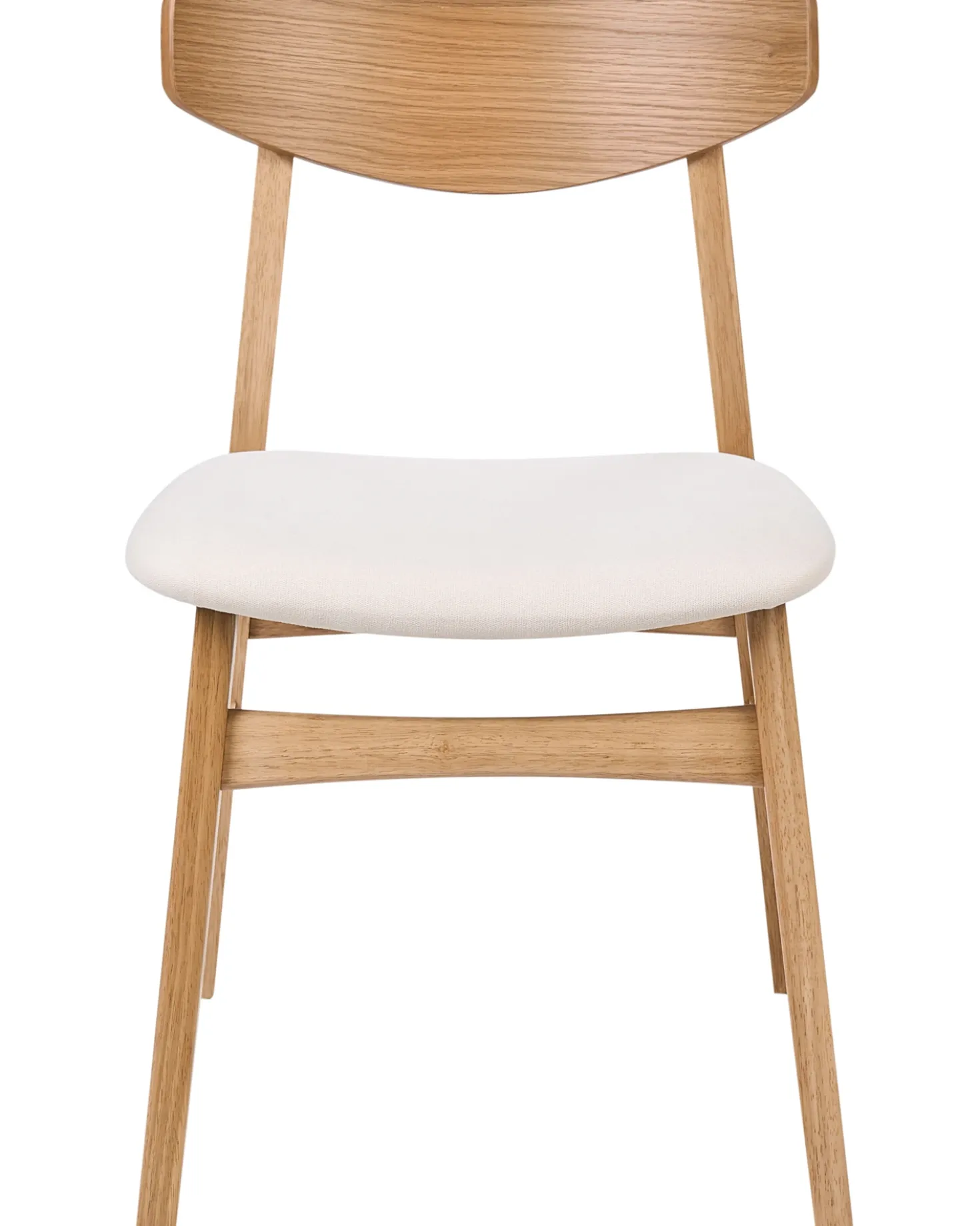 Set di 2 sedie da pranzo SMILEY Legno Marrone chiaro/Bianco sporco
