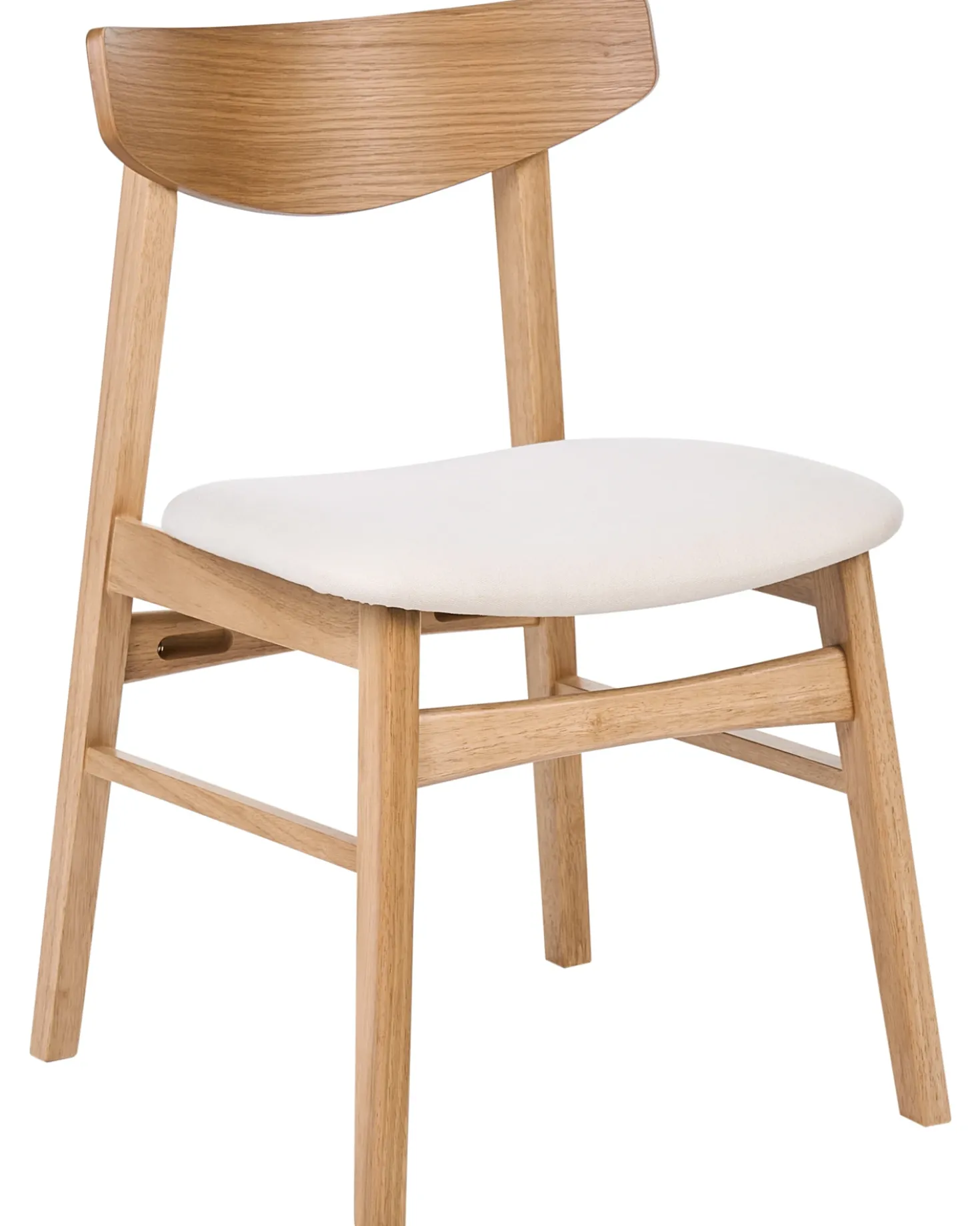 Set di 2 sedie da pranzo SMILEY Legno Marrone chiaro/Bianco sporco