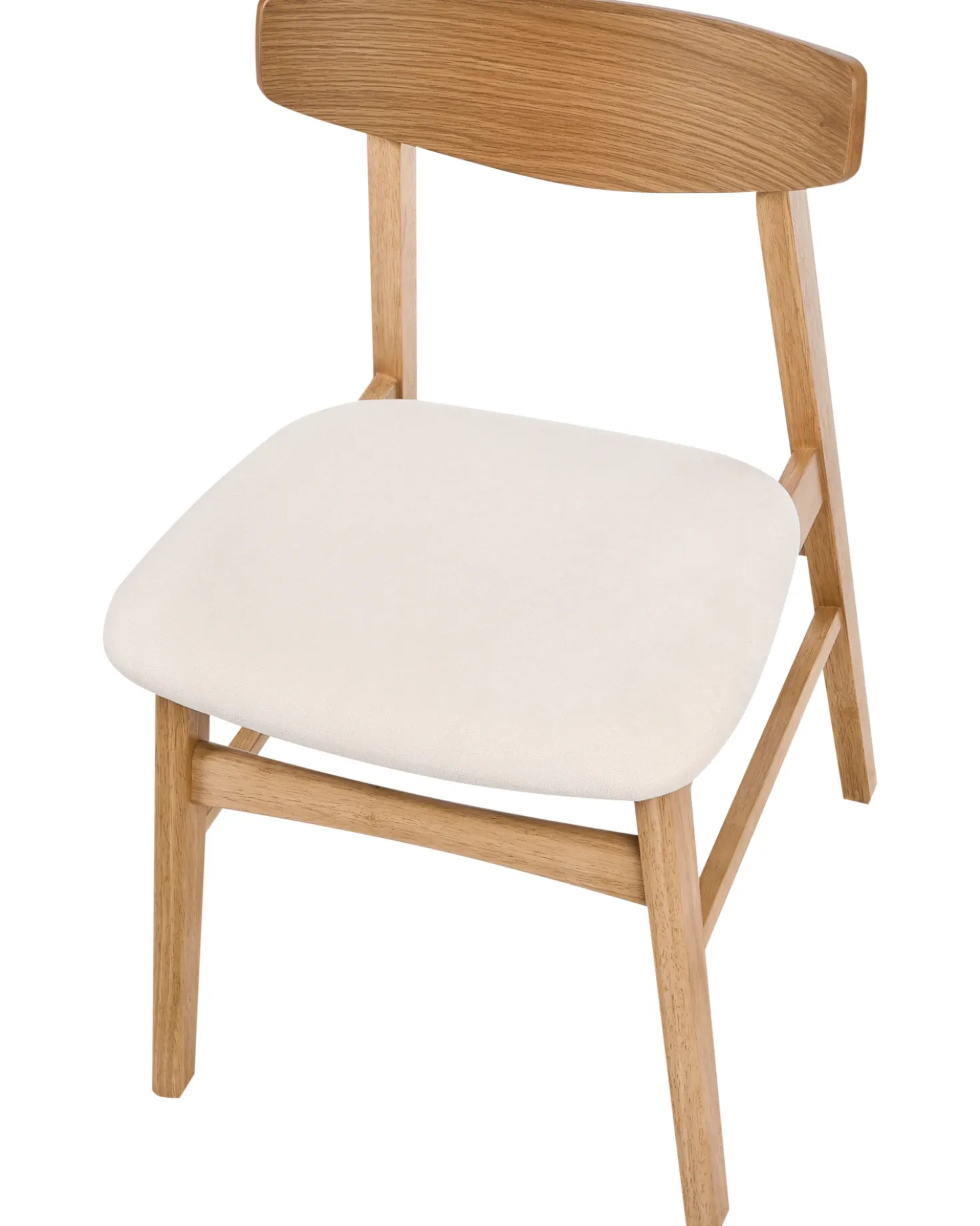Set di 2 sedie da pranzo SMILEY Legno Marrone chiaro/Bianco sporco
