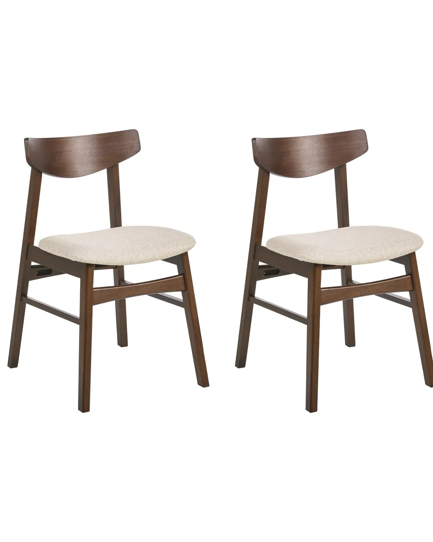 Set di 2 sedie da pranzo SMILEY Legno Marrone/Beige