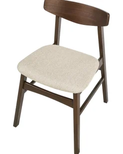 Set di 2 sedie da pranzo SMILEY Legno Marrone/Beige