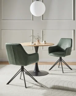 Set di 2 sedie da pranzo SANSARC Pelle sintetica Verde scuro