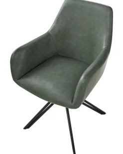 Set di 2 sedie da pranzo SANSARC Pelle sintetica Verde scuro