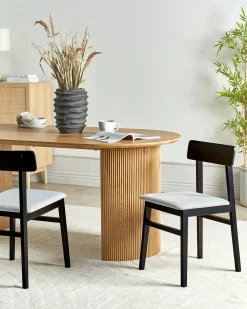 Set di 2 sedie da pranzo STACY Legno Grigio chiaro