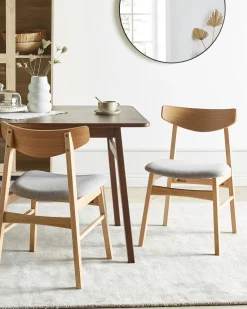Set di 2 sedie da pranzo SMILEY Legno Marrone chiaro/Grigio