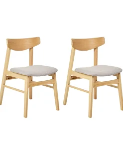 Set di 2 sedie da pranzo SMILEY Legno Marrone chiaro/Grigio