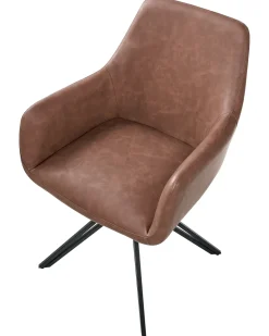 Set di 2 sedie da pranzo SANSARC Pelle sintetica Marrone