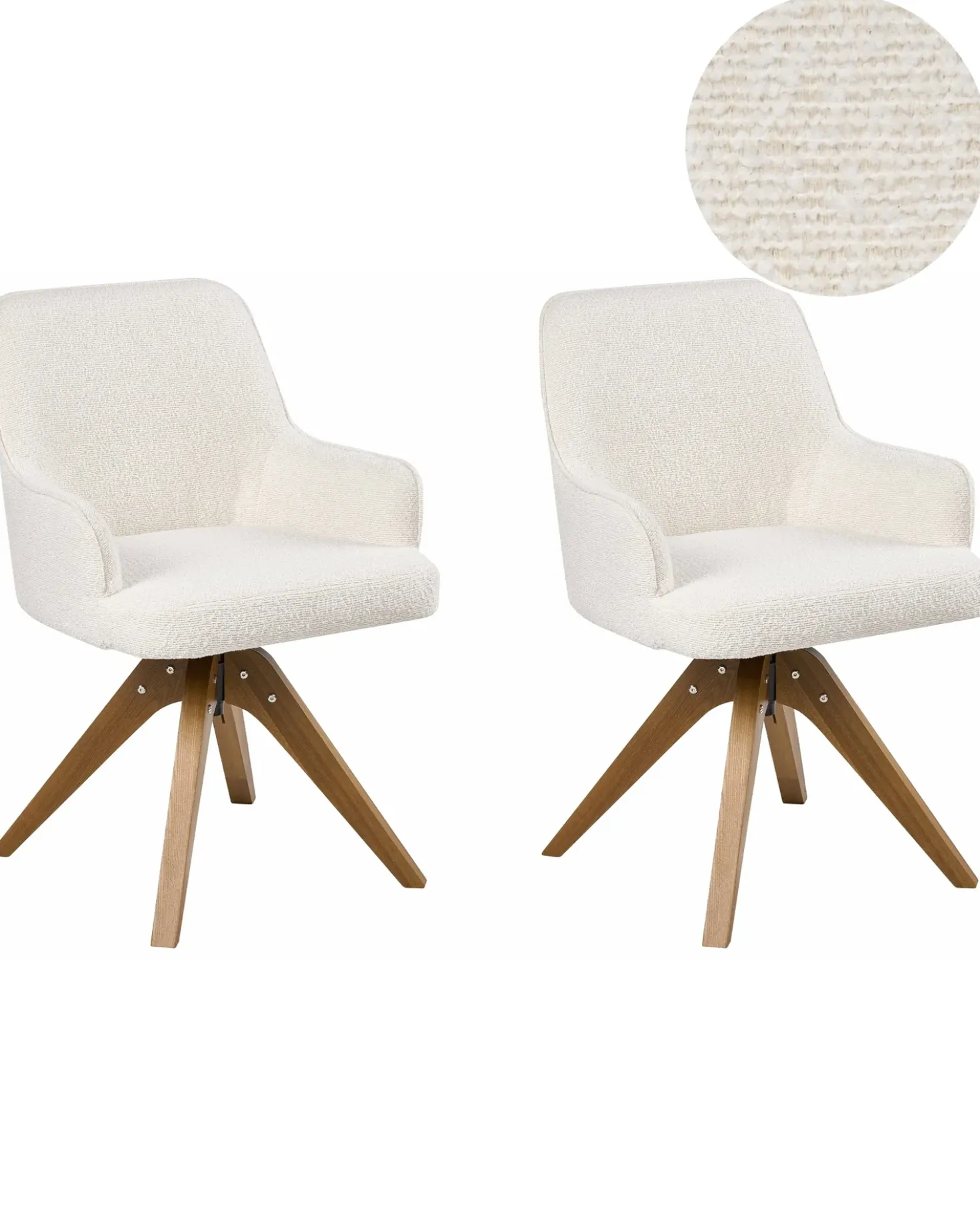 Set di 2 sedie da pranzo SYLVANIA Bouclé Bianco sporco