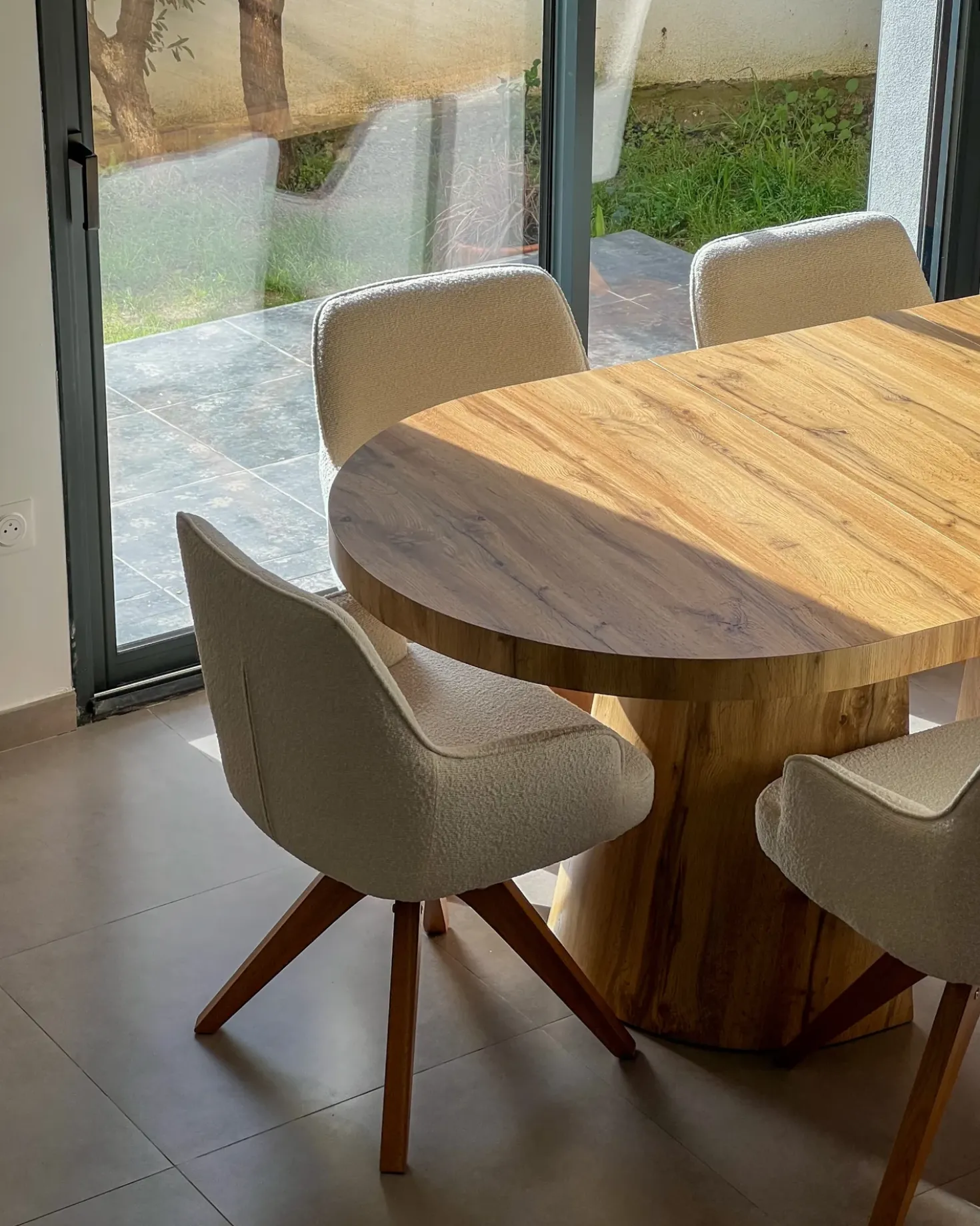 Set di 2 sedie da pranzo SYLVANIA Bouclé Bianco sporco