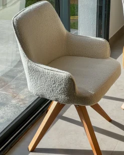 Set di 2 sedie da pranzo SYLVANIA Bouclé Bianco sporco