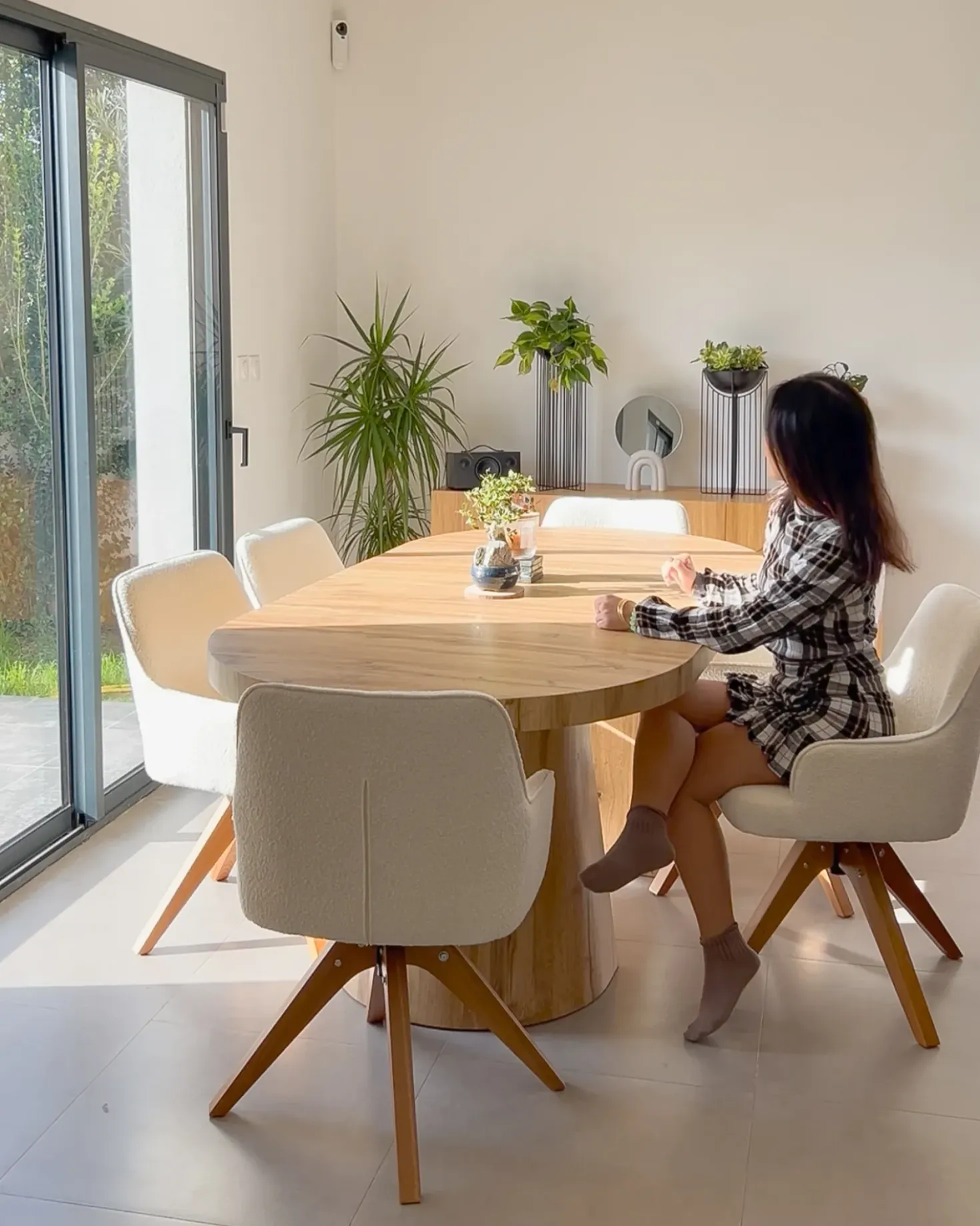 Set di 2 sedie da pranzo SYLVANIA Bouclé Bianco sporco
