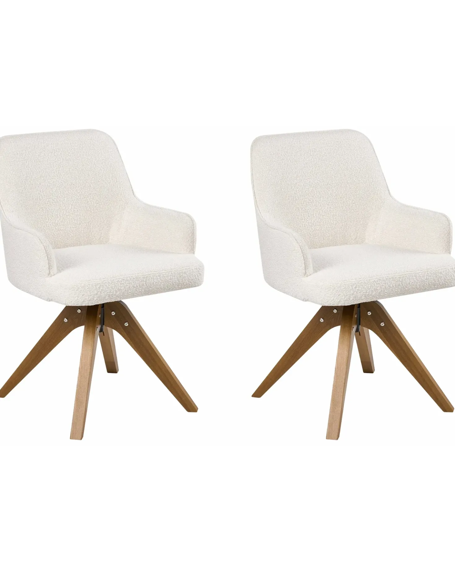 Set di 2 sedie da pranzo SYLVANIA Bouclé Bianco sporco