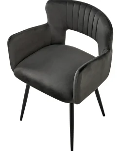 Set di 2 sedie da pranzo SANILAC Velluto Grigio scuro