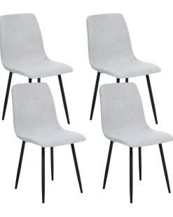 Set di 4 sedie da pranzo TUSCOLA Tessuto Grigio chiaro