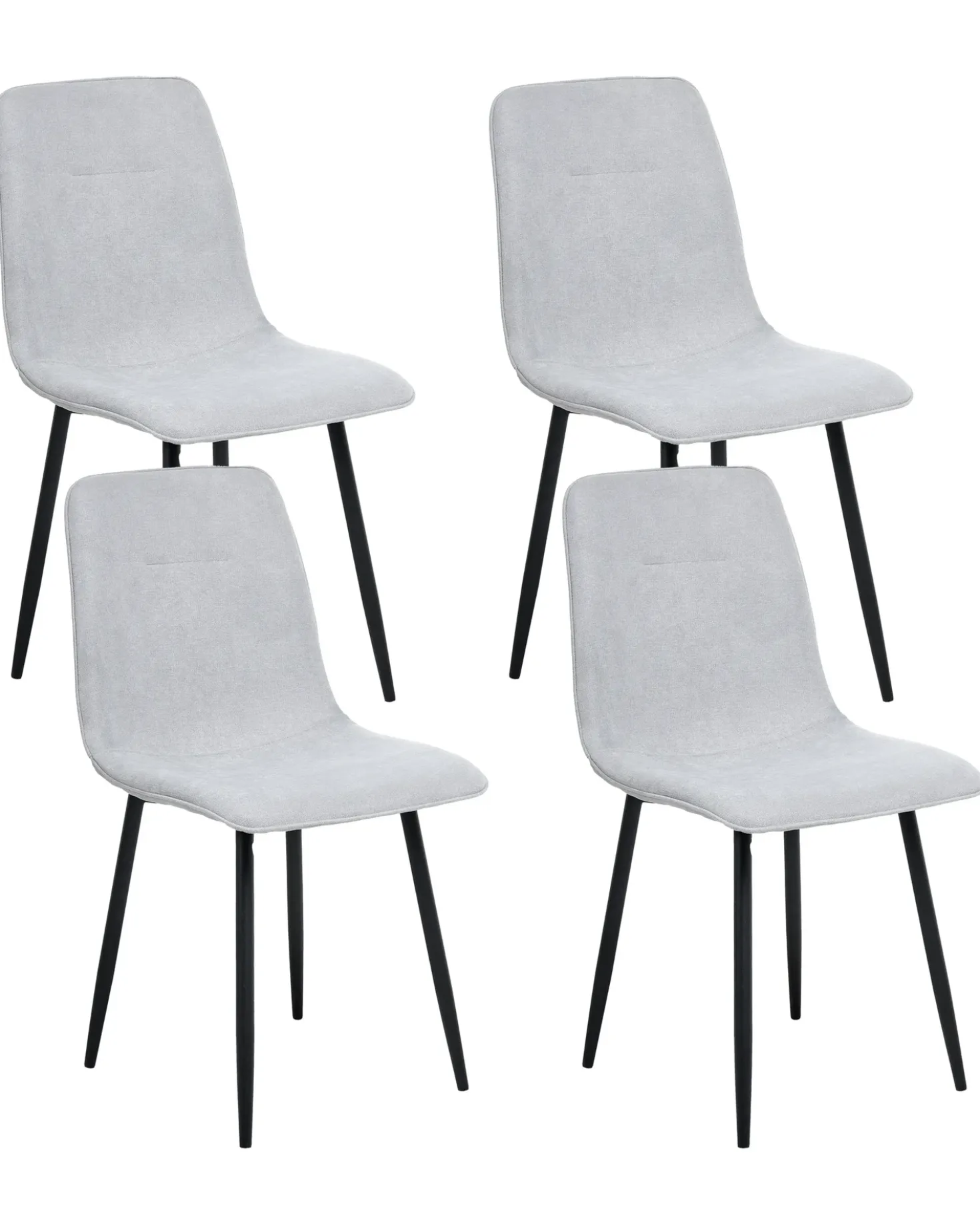 Set di 4 sedie da pranzo TUSCOLA Tessuto Grigio chiaro