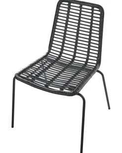 Set di 2 sedie da pranzo TAOS Rattan Nero
