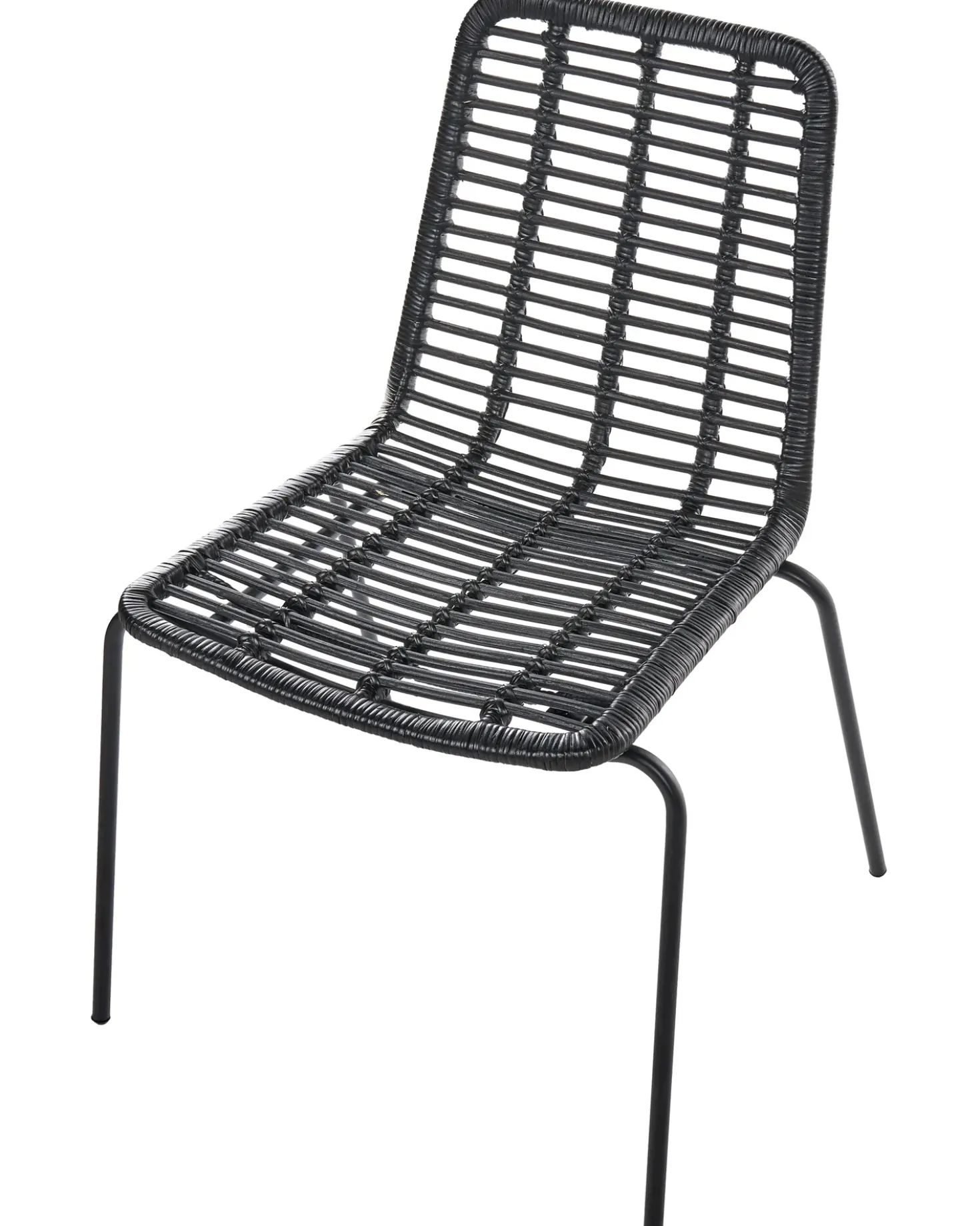 Set di 2 sedie da pranzo TAOS Rattan Nero