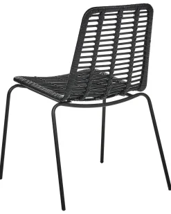 Set di 2 sedie da pranzo TAOS Rattan Nero
