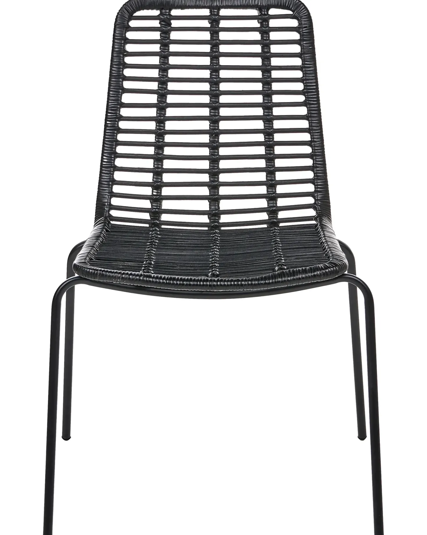 Set di 2 sedie da pranzo TAOS Rattan Nero