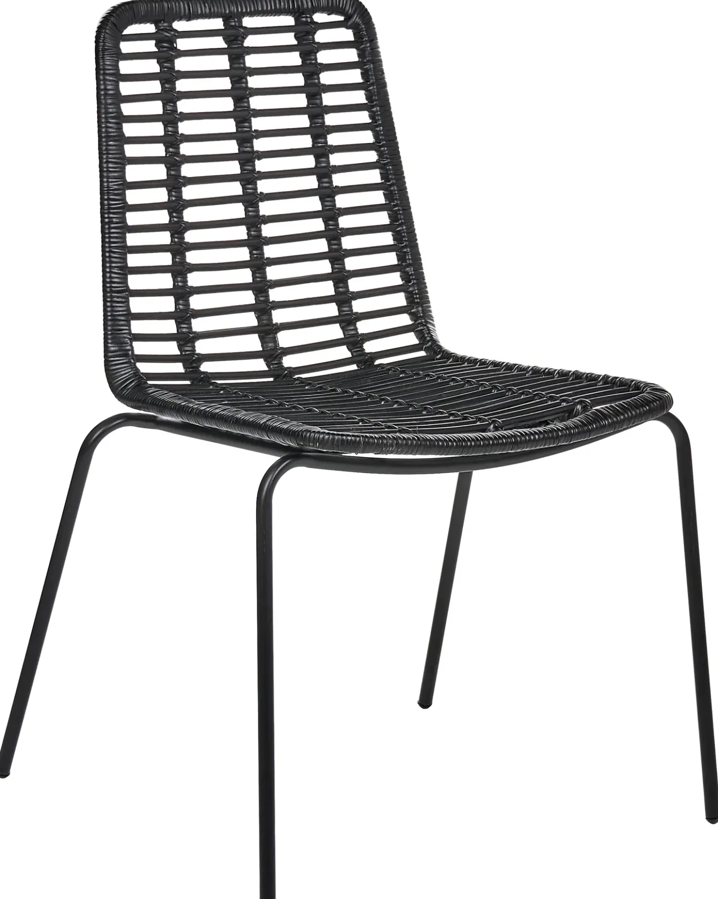 Set di 2 sedie da pranzo TAOS Rattan Nero