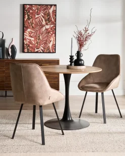 Set di 2 sedie da pranzo TERLTON Velluto Beige