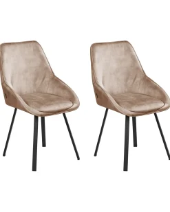 Set di 2 sedie da pranzo TERLTON Velluto Beige