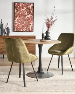 Set di 2 sedie da pranzo TERLTON Velluto Verde