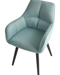 Set di 2 sedie da pranzo TIRANO Lino sintetico Azzurro