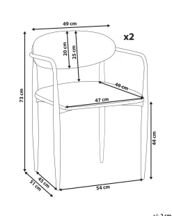 Set di 2 sedie da pranzo TANEVIK Tessuto Bianco sporco