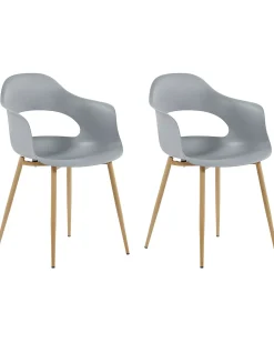 Set di 2 sedie da pranzo UTICA Grigio chiaro