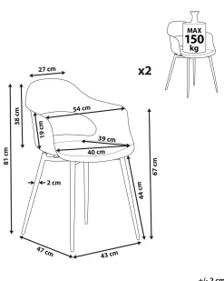 Set di 2 sedie da pranzo UTICA Verde chiaro