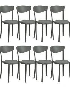 Set di 8 sedie da pranzo VIESTE Grigio scuro