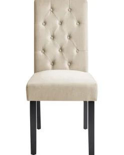 Set di 2 sedie da pranzo VELVA Tessuto Beige sabbia
